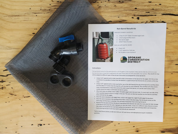 Rain Barrel Retro Fit Kit – With 2-Piece Lid