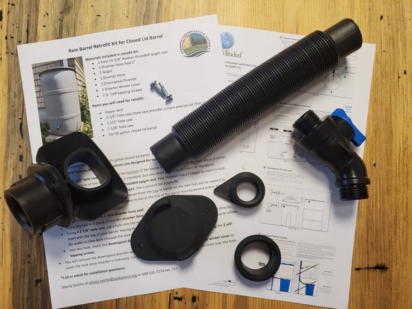 Rain Barrel Retro Fit Kit – With Closed Lid